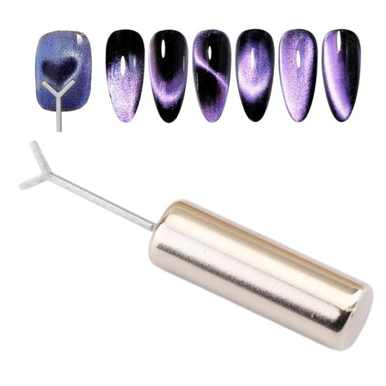 Heart Magnet Set Nail Art Tool with Y-Shaped Guide Magnetic Rods Cat Eyes Effect Professional Nail Design Kit for Home Salon