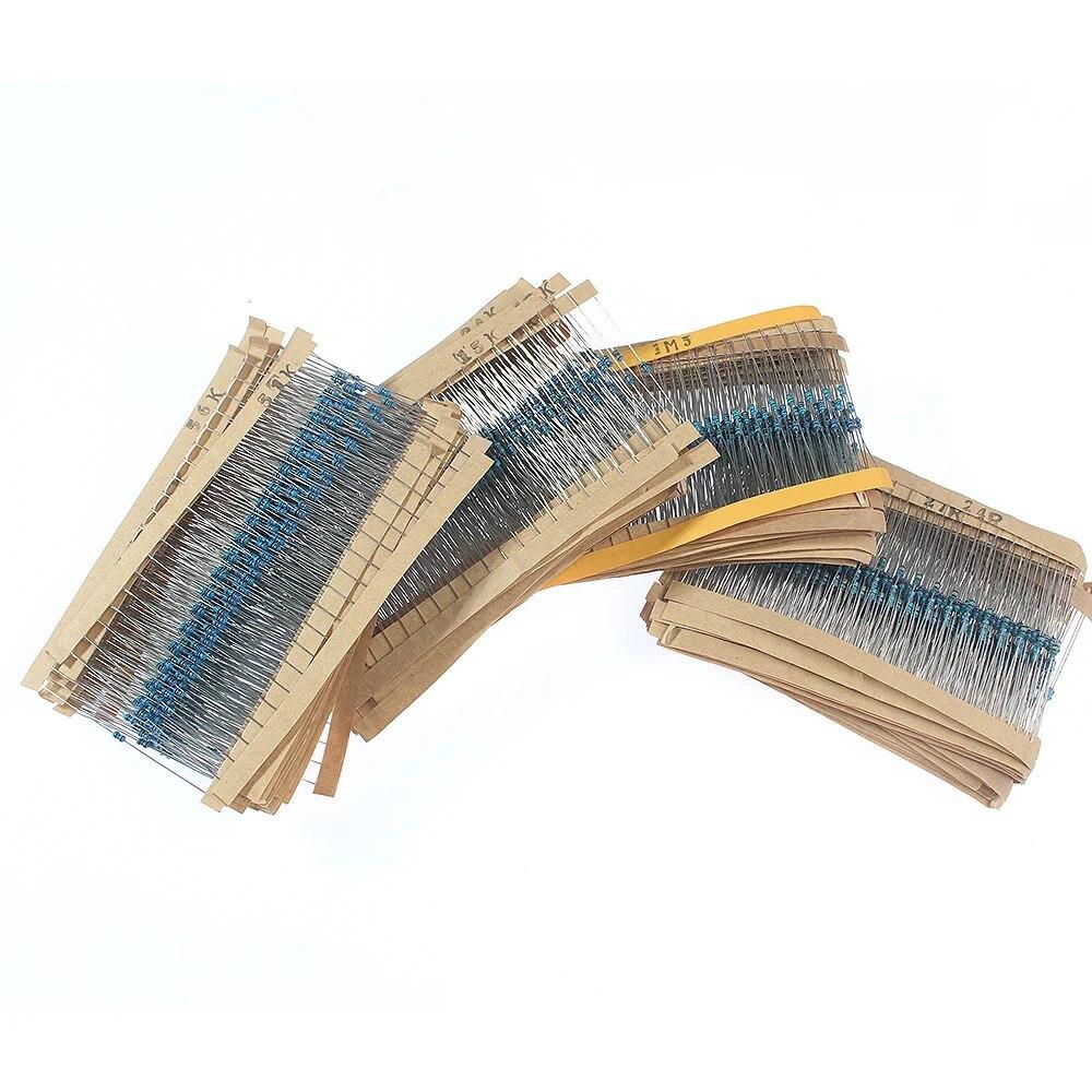 2600 шт., 130 значений, 1/6 Вт, комплект Resistencias Electronica, набор металлопленочных резисторов 1 Ом ~ 3 м, 1%, электронные компоненты своими руками