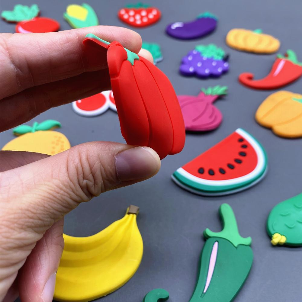 Набор магнитов на холодильник из ПВХ для декора холодильника, магниты с героями мультфильмов для детей, забавная магнитная игрушка, креативные магниты с едой и фруктами