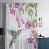 Тюлевая занавеска «Колибри» с фиолетовыми цветами и листьями для гостиной, прозрачная занавеска с балдахином для кухни, спальни, оконные шторы