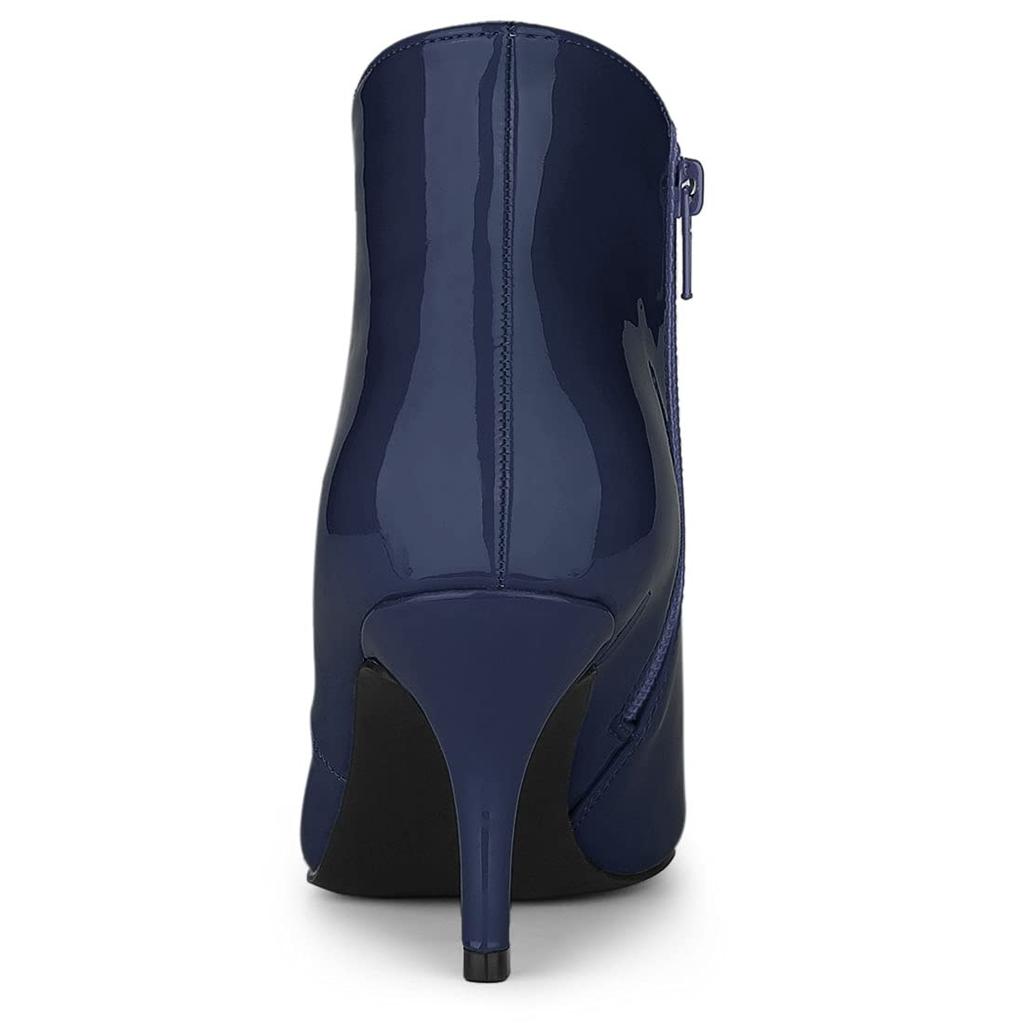 Женские темно-синие ботильоны Allegra K с острым носком и каблуком-рюмочкой, размер 27.0см