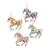 Rhinestone Horse Ornament Elegant Christmas Tree Decoration with Keychain 2D Acrylic Hanging Decor Equestrian Gift for Horse Lovers