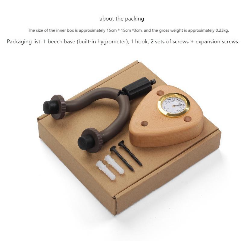 Настенный держатель для нескольких инструментов с гигрометром - Креативная подставка для гитары, укулеле, скрипки и мандолины, экономящая место и контролирующая влажность