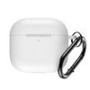 Силиконовый защитный чехол для Airpods 4 с карабином - Белый