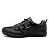 ROCK GEAR RG710 Men's Spikeless Golf Walking Shoes, PU Leather Low-Top Sneakers, Size 3E, Black, Size 26.0