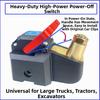 Heavy Duty Battery Disconnect Switch for 12V and 24V Systems with Pure Copper Construction Suitable for Cars Trucks and Tractors