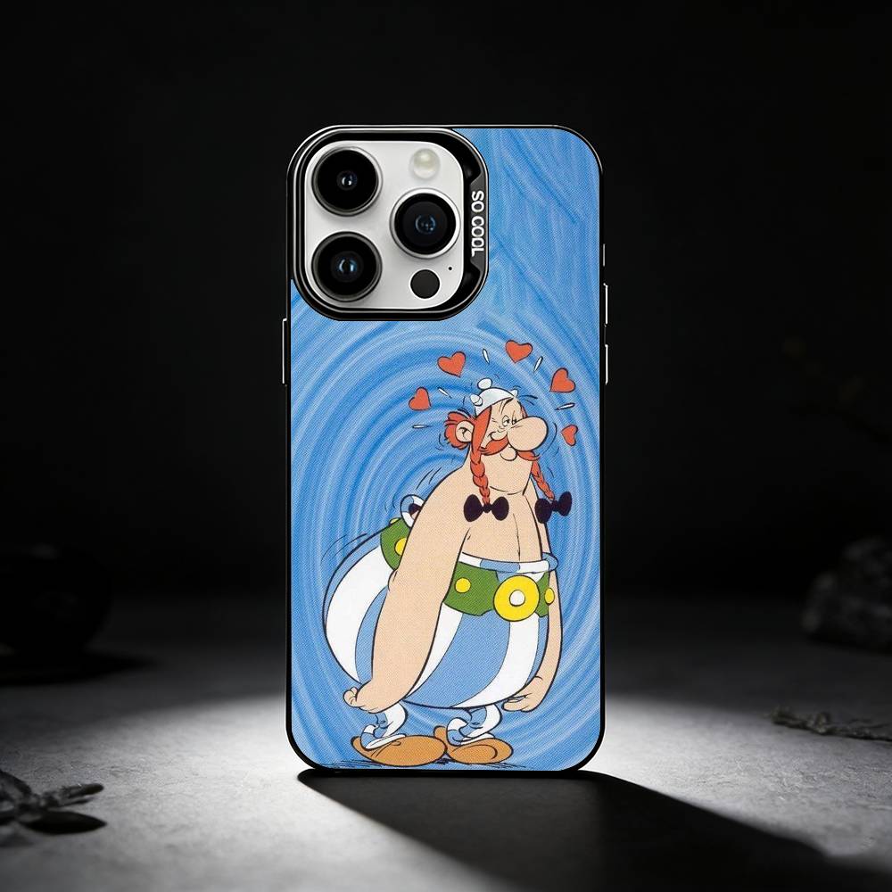 A-Астерикс C-Мультфильм O-Обеликс Чехол для телефона для iPhone 17,16,15,14,13,12,11 Plus,Pro Max,XS,Цветной серебристый чехол для телефона