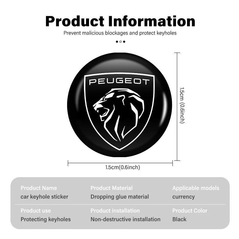 Car Door Keyhole Sticker Lock Protection Dustproof Decals For Peugeot 407 508 3008 2008 5008 107 106 205 4008 301 607 108 807