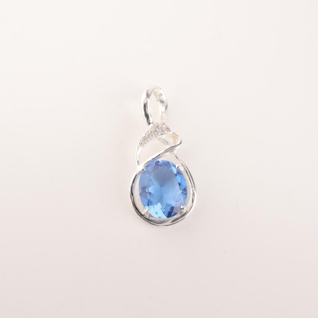 Tanzanite Gemstone 925 Sterling Silver Jewelry Zircon Pendant For Birthday Gift CZP-13-14