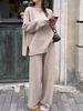 In Stock: Autumn/Winter 2024 Casual Slimming Sweater & Wide-Leg Pants Set