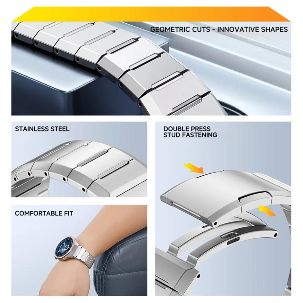 No Gaps Luxury Titanium Alloy Strap for Huawei Watch GT5 GT4 GT3 GT2 Pro Stainless Steel Metal Band for Huawei Watch 4 Pro Huami Amazfit Style Strap