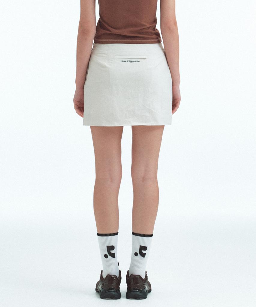 Rest And Recreation Nylon Back Pouch Skirt - Light Beige