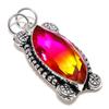 Natural Bi-Color Tourmaline Gemstone 925 Sterling Silver Pendant 2.29" T0o60