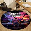 Круглый коврик с узором Grand Theft Auto VI, коврик для помещений/улицы, для пикника, игровой комнаты, спальни, офиса, гостиной, ковер для декора дома, подарок на день рождения
