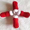 4pcs/set Windproof Santa Dog Shoes Adjustable Dog Snow Boots Puppy Red Boots  Winter