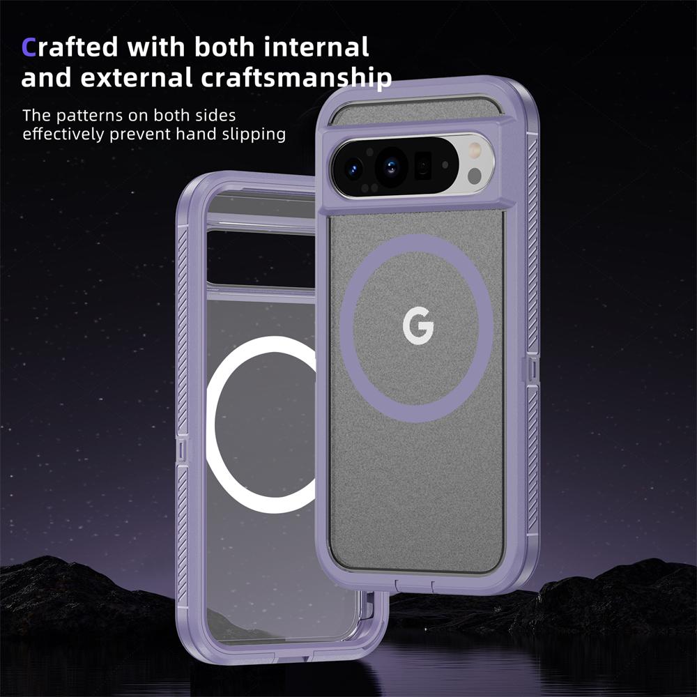 Магнитный ударопрочный бронированный чехол для телефона Google Pixel 9 8 Pro 8A, роскошная военная защита, матовый бампер, гибридная задняя крышка из ПК