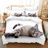 Cute Cat Bedding Set Single Twin Double Queen King Cal King Size Bed Linen Set