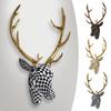 Christmas Deer Head Wall Decor With Artistic Faux Resin Design, Elegant Antler Decoraction For Living Room, Abstract European Wall Hanging Sculpture