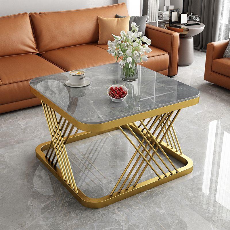 Modern Luxury Sintered Stone Square Coffee Table for Small Living Spaces
