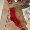Кашемировые носки, Женские большие красные носки, Новогодние носки, Красные махровые носки с бантом, в горошек, с мелким цветочным принтом