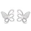 [L1815] - Silver Earrings 'Butterflies' Silver White (rhodium-plated) - 10x10 Mm