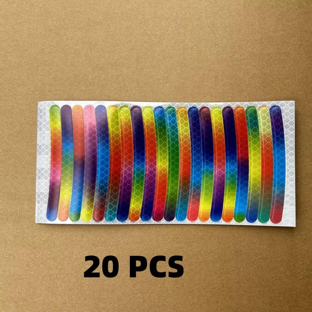 20Pcs Seven-Color Laser Wheel Hub Reflective Sticker Anti-Collision Luminous Sticker Car