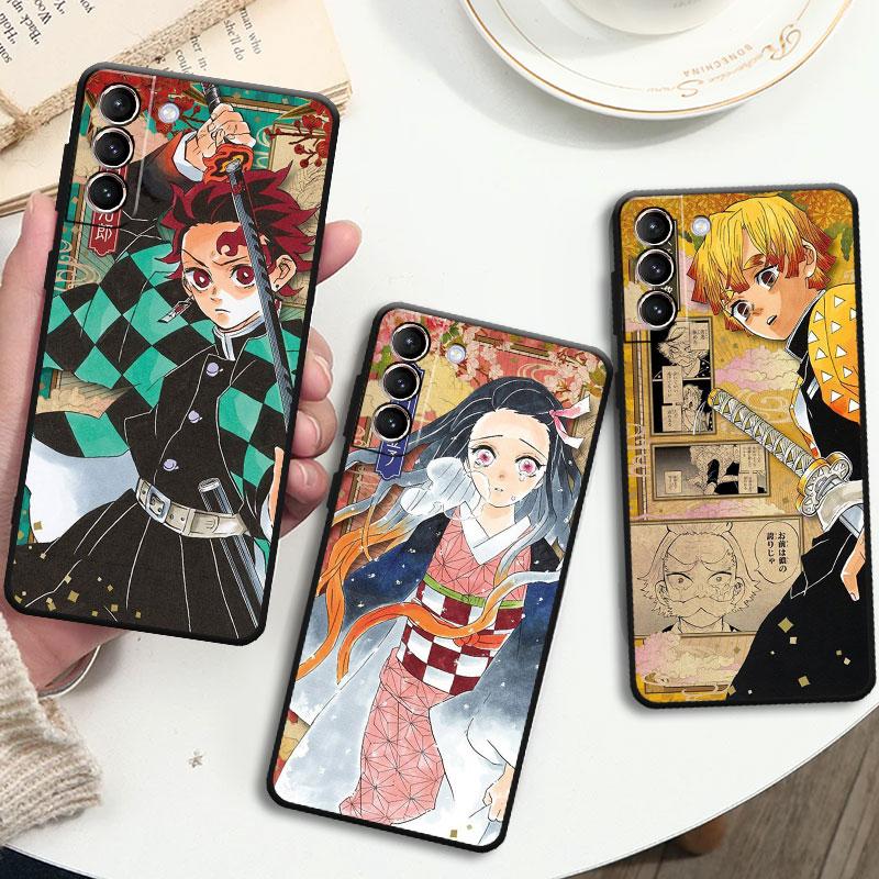 Чехол для Samsung Galaxy S22 Ultra S20 FE S21 Plus S10 Lite S10e S9 S8 S7, силиконовый чехол для телефона, мягкий чехол Funda Demon Slayer Art Fundas