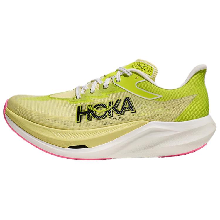 HOKA One One Rocket X 3 Comfortable Versatile Non-Slip Breathable Low-Top Running Shoes Unisex Running Shoes Yellow 1168724-SNLG