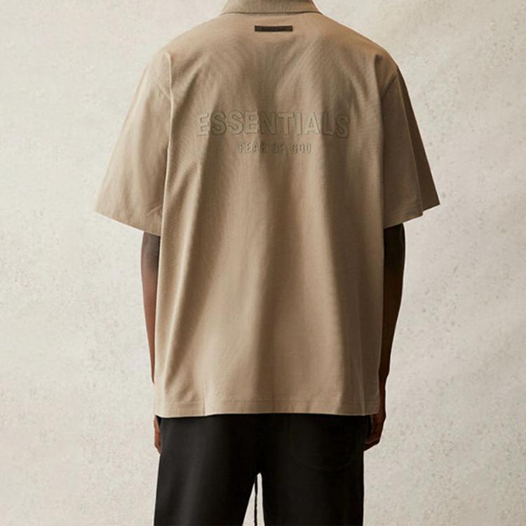 Fear of God Essentials Поло с коротким рукавом Унисекс Топы Мох FOG-SS21-583