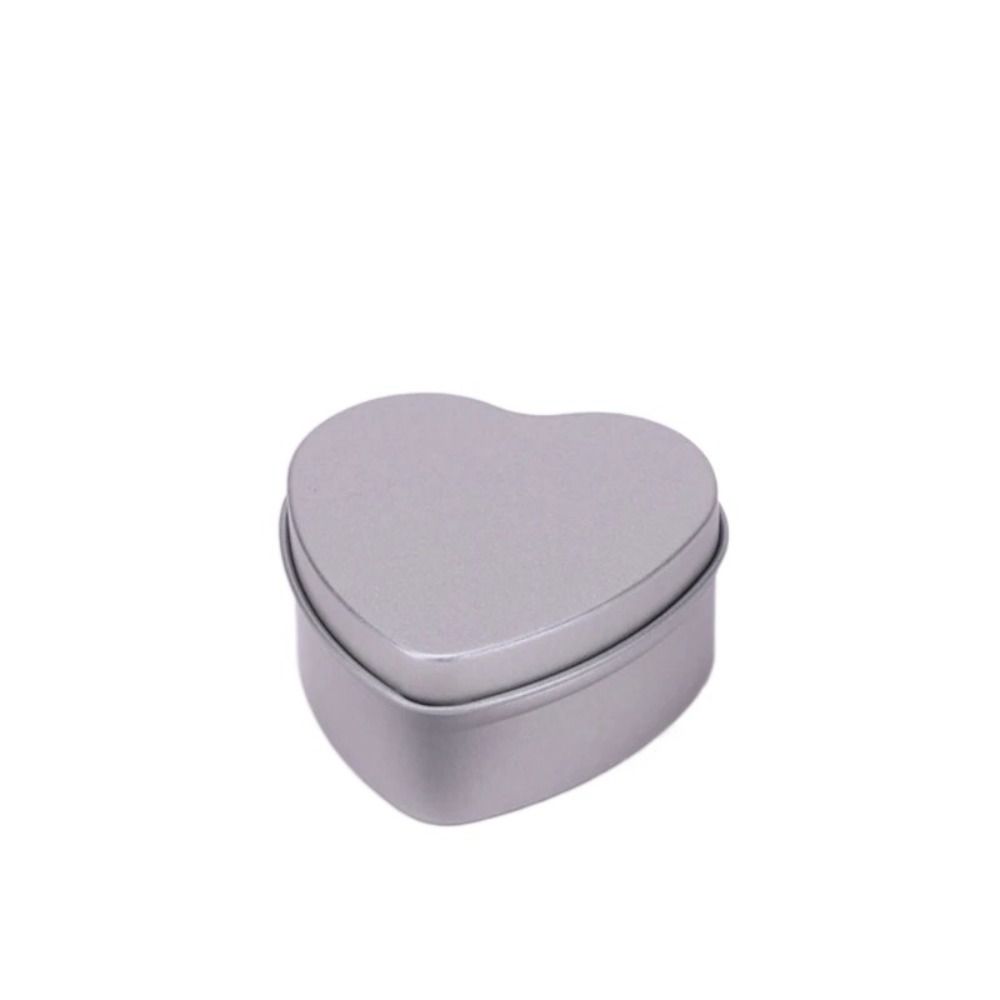 Серебряные/красные/розовые банки в форме сердца Жестяные контейнеры в форме сердца Креативные банки для изготовления свечей своими руками