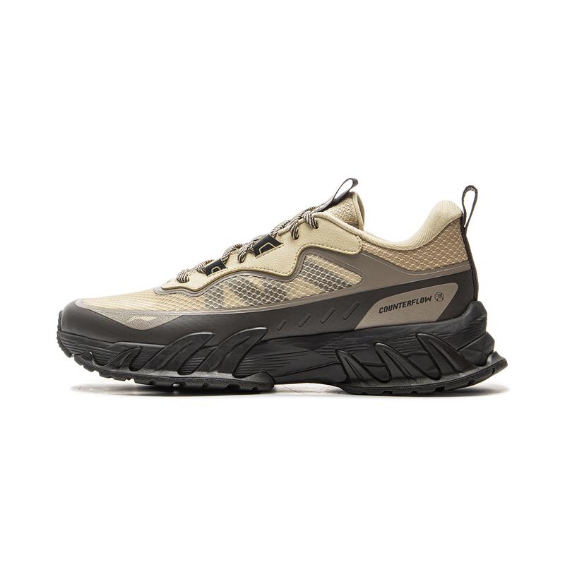 Li Ning Outdoor CF Tracing, Повседневные прогулочные V3 Нескользящие Устойчивые к истиранию Низкие туристические ботинки Мужские Хаки Серый AHTV017-2