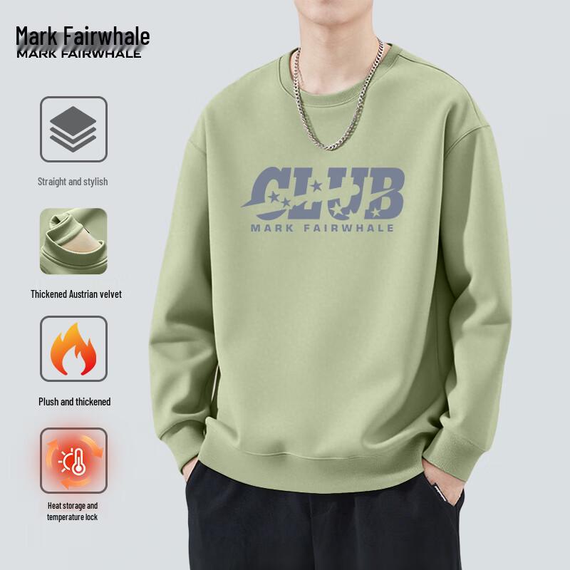 Мужской свитшот Mark Fairwhale в американском стиле, из плотного флиса с начесом