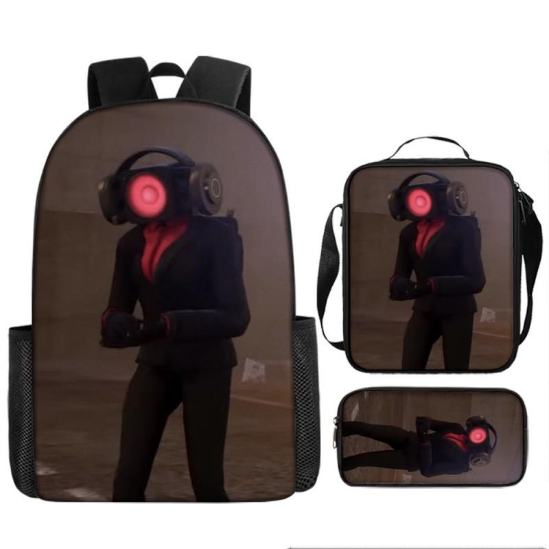 Kids Cartoon Character Backpack Set School Oxford Fabric Breathable Lightweight With Padded Straps
