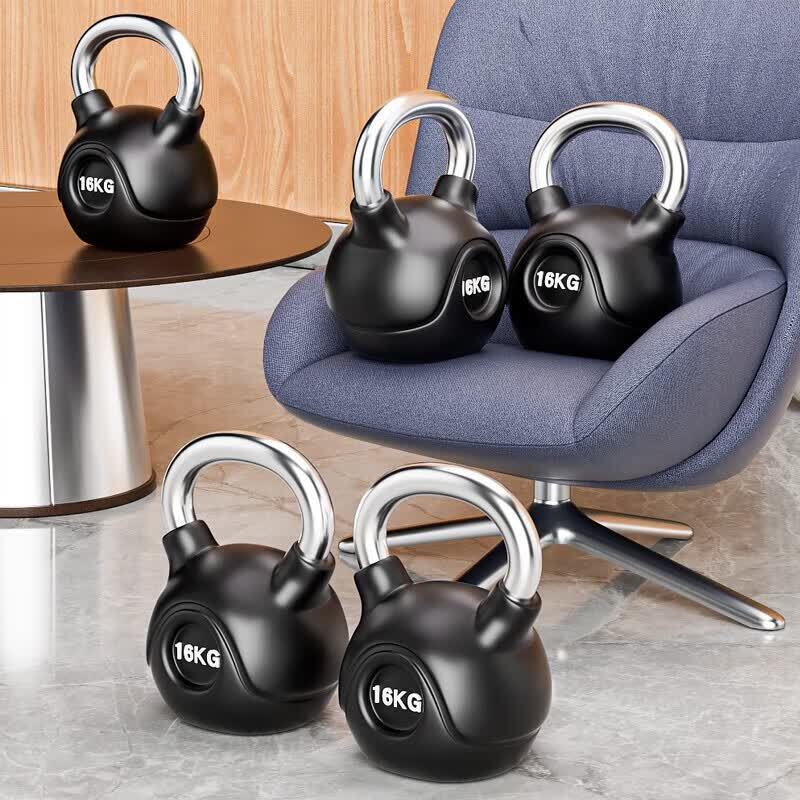 YANBO Pure Steel Rubber-Coated Kettlebells & Rack