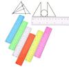 Набор из 8 метрических линеек с дюймами и сантиметрами, детская линейка для школы, цветная прозрачная линейка, пластиковая линейка