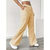 Женские широкие повседневные брюки с высокой талией, свободного кроя, стритвир, прямой крой, со шнурком