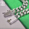 10mm 925 Sterling Silver Rectangular Hang Tag Cuban Bracelet Women Fashion Jewelry Accessories Wedding Birthday Party Trend Gift
