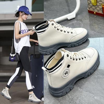 Женские белые туфли в корейском стиле, новые осенние высокие кроссовки Ins, повседневная студенческая обувь знаменитостей в Интернете, Cq7717