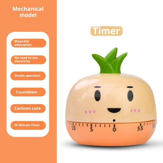Механический кухонный таймер, регулируемый 0-60 минут, мультяшное животное, заводной, ручной обратный отсчет, громкий звуковой сигнал, не требует батареек, цветной таймер