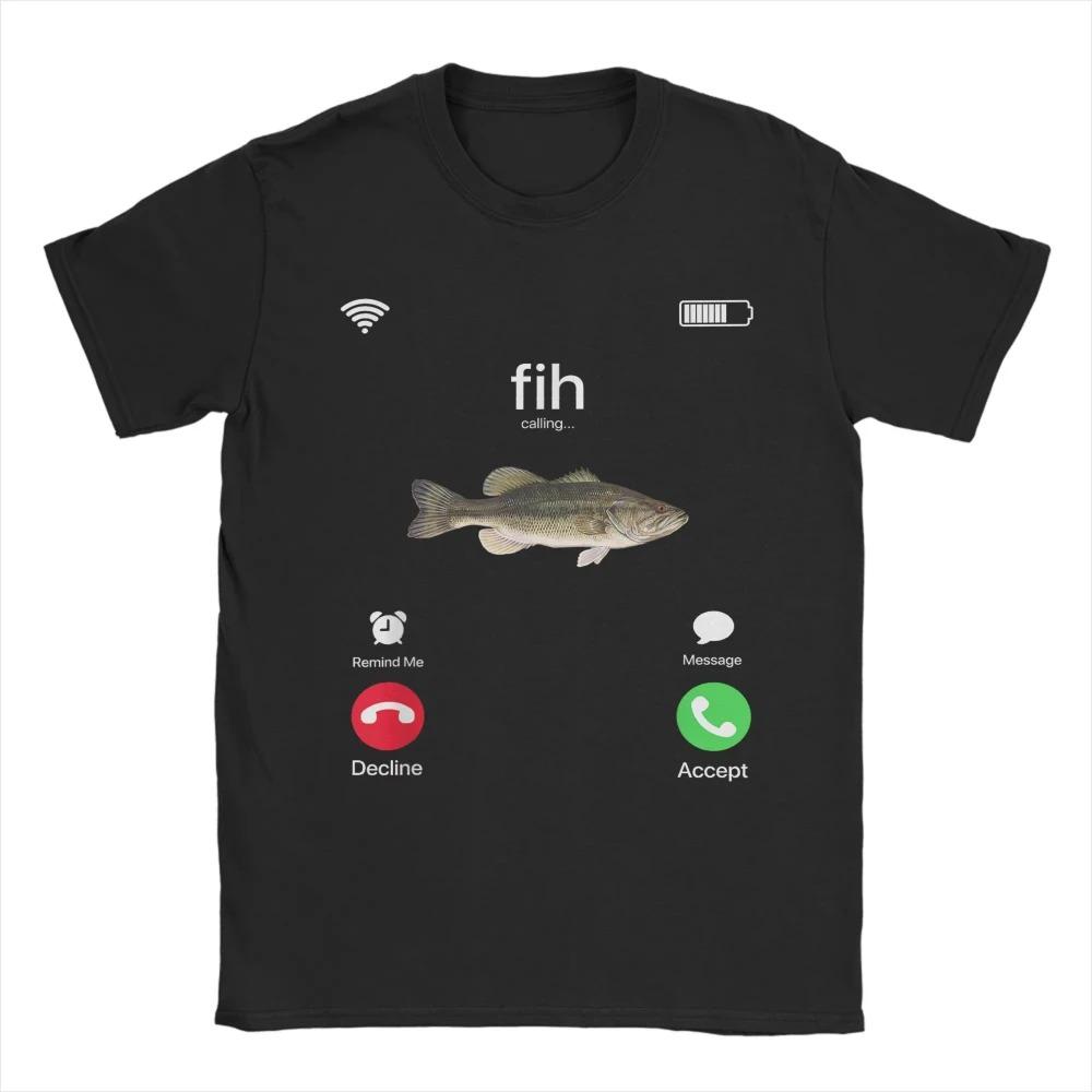 Unisex Cotton TShirt Fish Call Reminder Message Reject Answer Phone Fish Pattern Awesome Short Sleeve Top Women And Men Tshirt