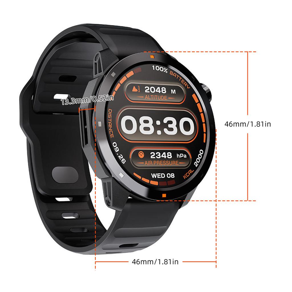GPS Sport Smartwatch Wireless Talk Watch Compass Altimeter Barometer Smart Watch