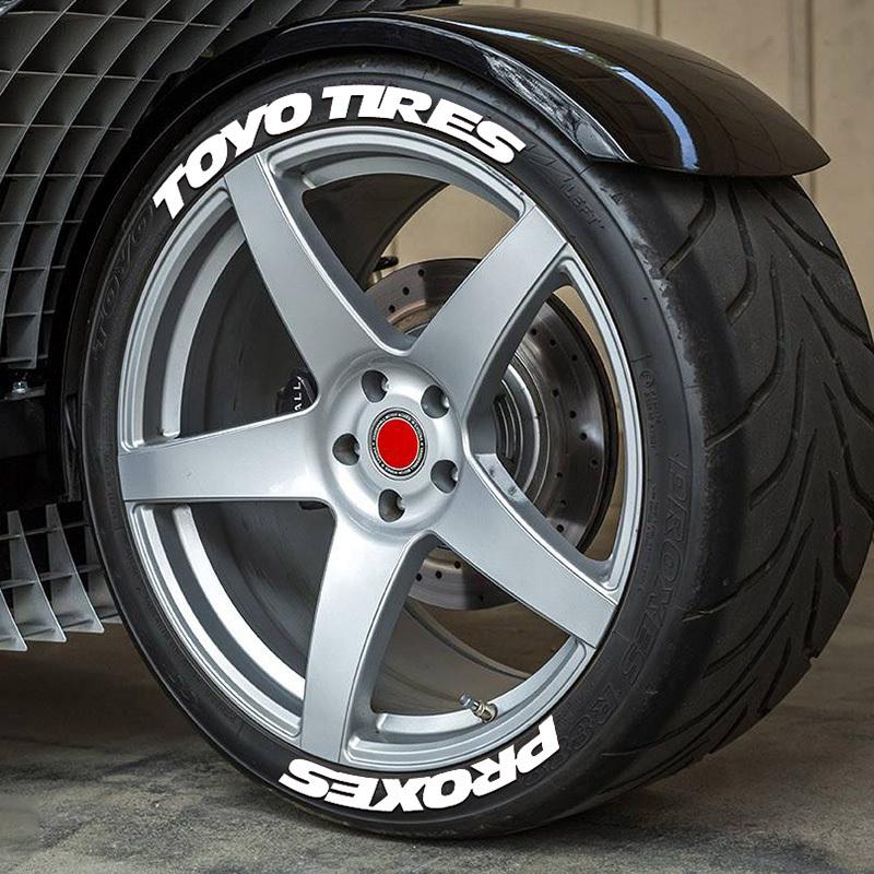 4 комплекта на 4 колеса Буквы Шины Автомобильные Наклейки Универсальные 3D Авто Мотоцикл Водонепроницаемые Наклейки Стайлинг Цельные Наклейки