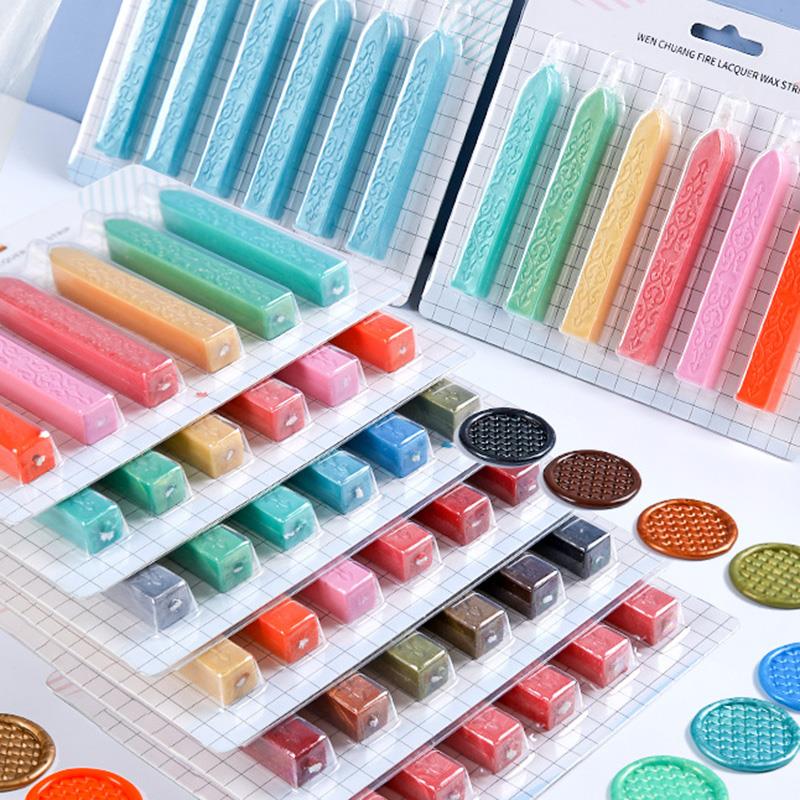 Высококачественный набор из 6 предметов, печатей, восковых палочек, печатей, антикварных свечей из сургуча с фитилем для почтовых писем в стиле ретро, винтаж