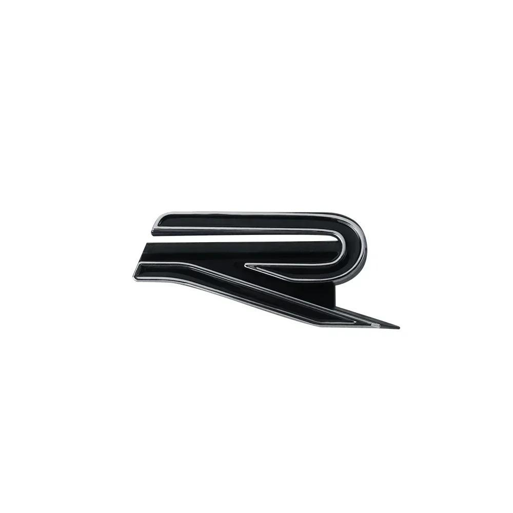 1pcs R Logo Car Front Grille Trunk Emblem Sticker For Volkswagen VW Golf 6 7 8 Passat CC MTM Blue Motion Caddy Polo Jetta B6 zd0