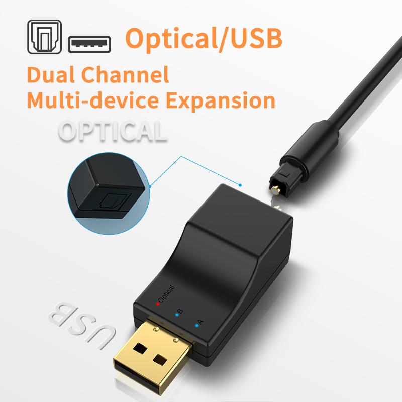 USB Optical Bluetooth Audio Transmitter Dual Stream Multipoint Hifi Stereo Low Latency Wireless Adapter For TV PC PS Series XBox