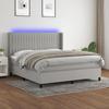 VidaXL Slat Bed Base with Mattress and LED, Upholstered Bed, Double Bed, Adult Bed for Interior Bedroom, 3138485