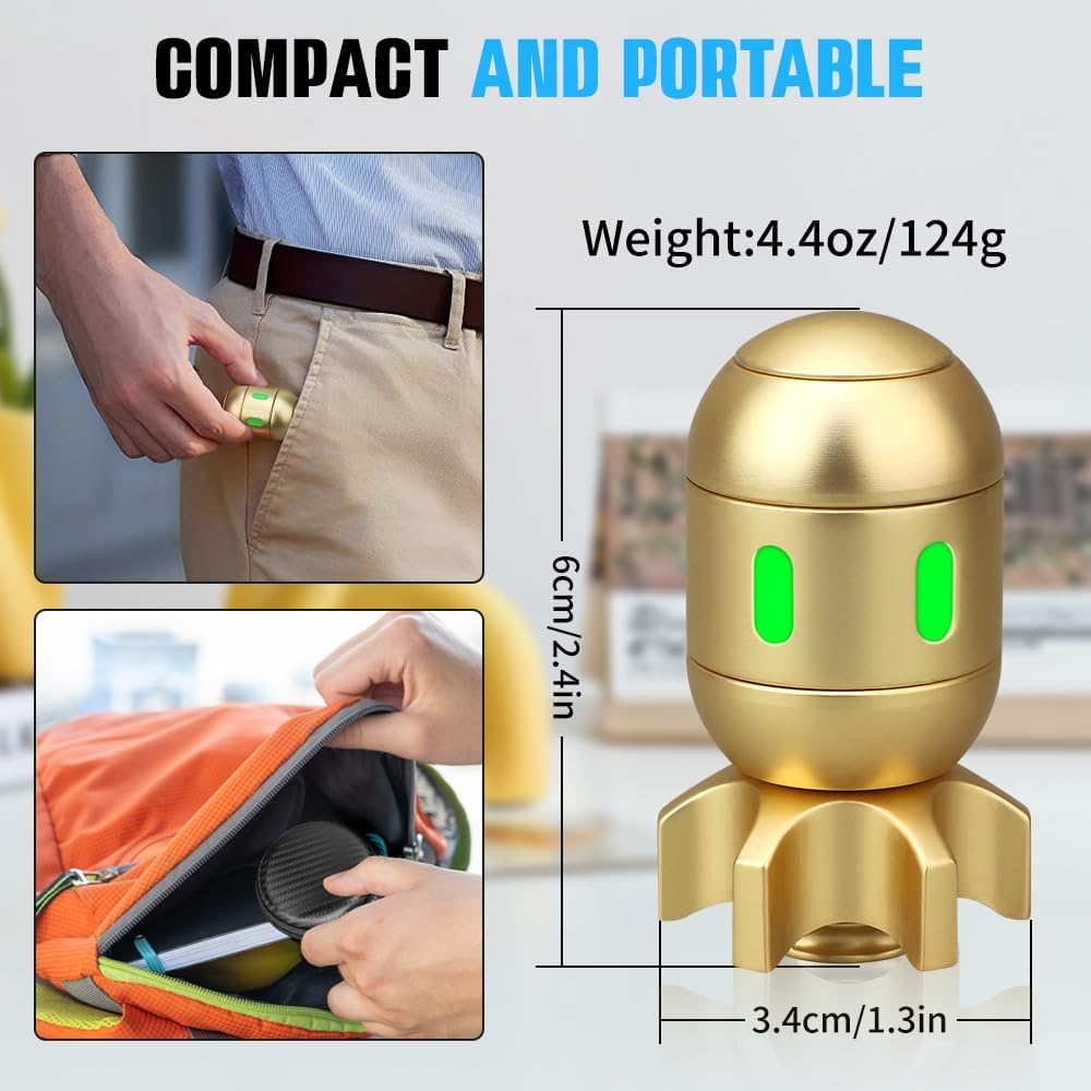 Dilabnda Металлический спиннер-фиджет в виде атомной бомбы, Крутая светящаяся игрушка-кубик 2 в 1 для пальцев, Сенсорный гироскоп-спиннер для пальцев, Подарки