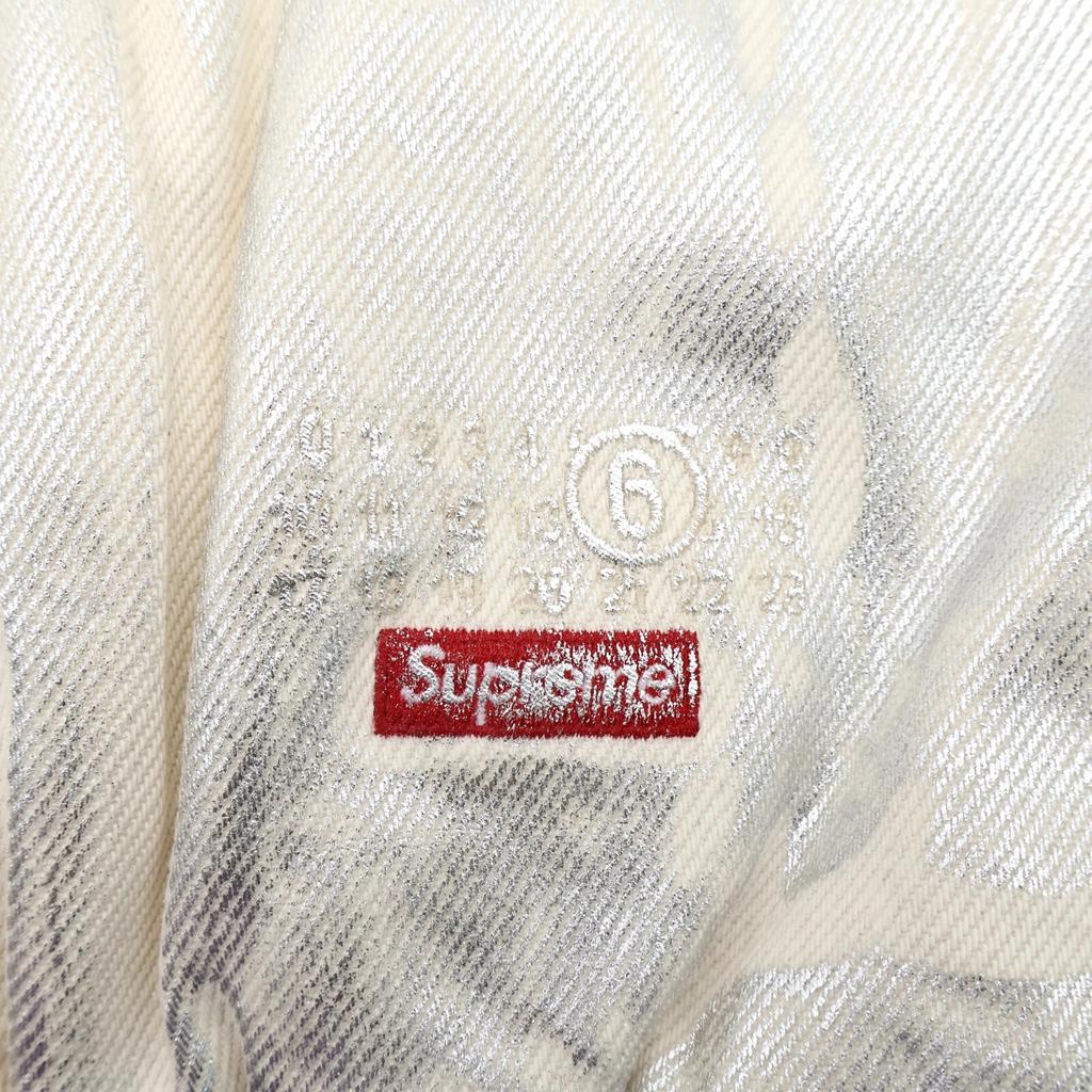 Supreme X MM6 Maison Margiela Рабочая куртка с капюшоном из фольги Натуральный