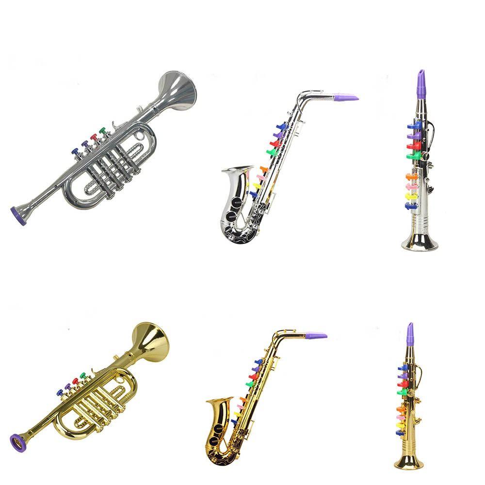 Simulated Musical Kids Saxophone Toy Silver Gold Musical Instruments For Toddler