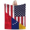 Vintage Venezuelan Venezuela American Flag Flannel Throw Blanket Lightweight Bedding Blankets for Couch Bed Travel Gifts